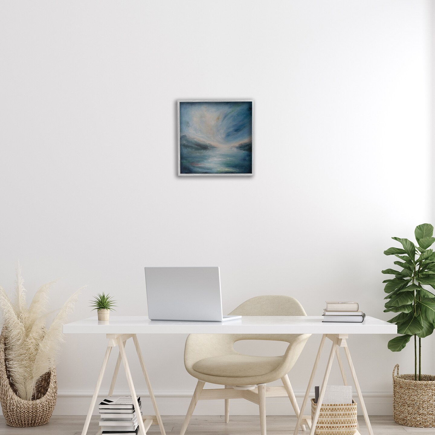 Stupell Industries Blue Hour Abstract Landscape Framed Giclee Wall Art Design by Lydia Orange