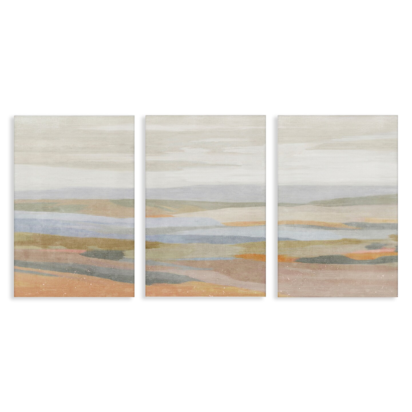 Stupell Industries Beachy Mellow Landscapes 3pc Canvas Wall Art Set Design by Suzanne Nicoll