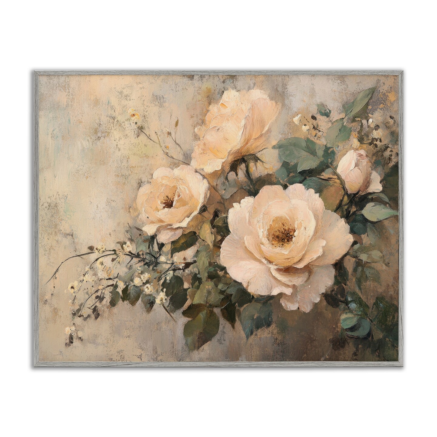 Stupell Industries Blush Roses Blooming Framed Giclee Wall Art Design by Petal Prints Design