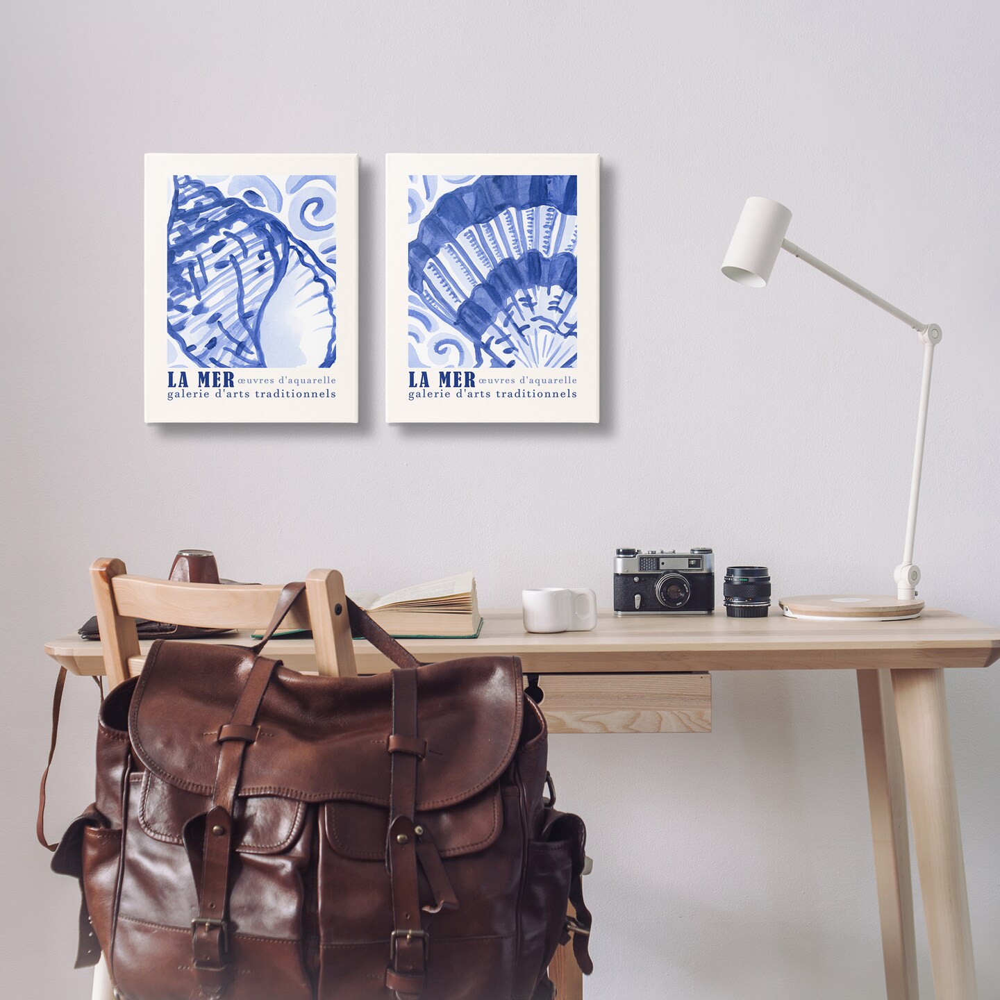 Stupell Industries Seashell Gallery Posters 2pc Canvas Wall Art Set Design by June Erica Vess