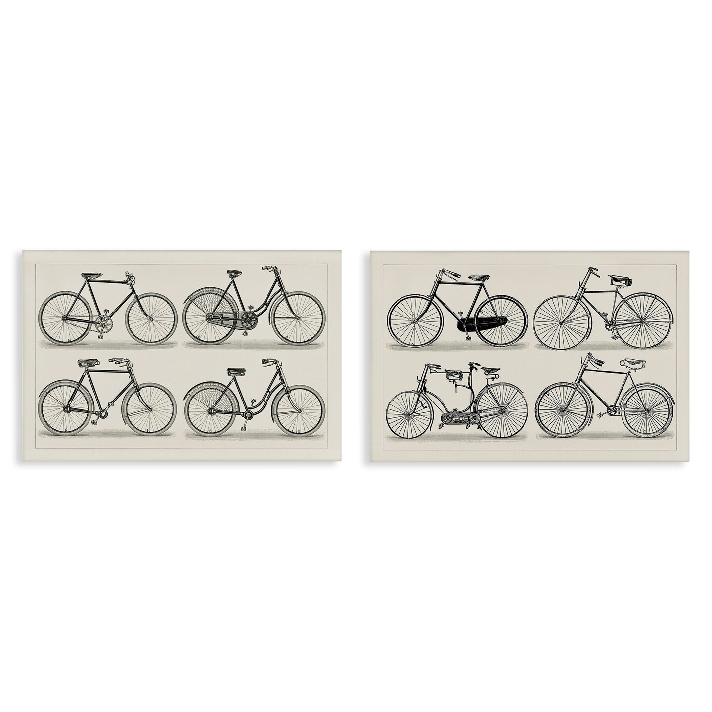 Stupell Industries Vintage Bicycle Styles 2pc Canvas Wall Art Set Design by Vision Studio