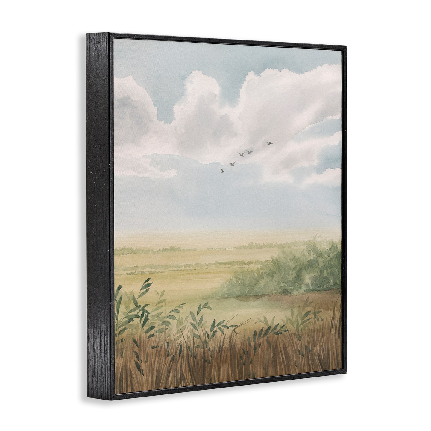 Stupell Industries Birds Flying over Countryside Framed Giclee Wall Art Design by Grace Popp 