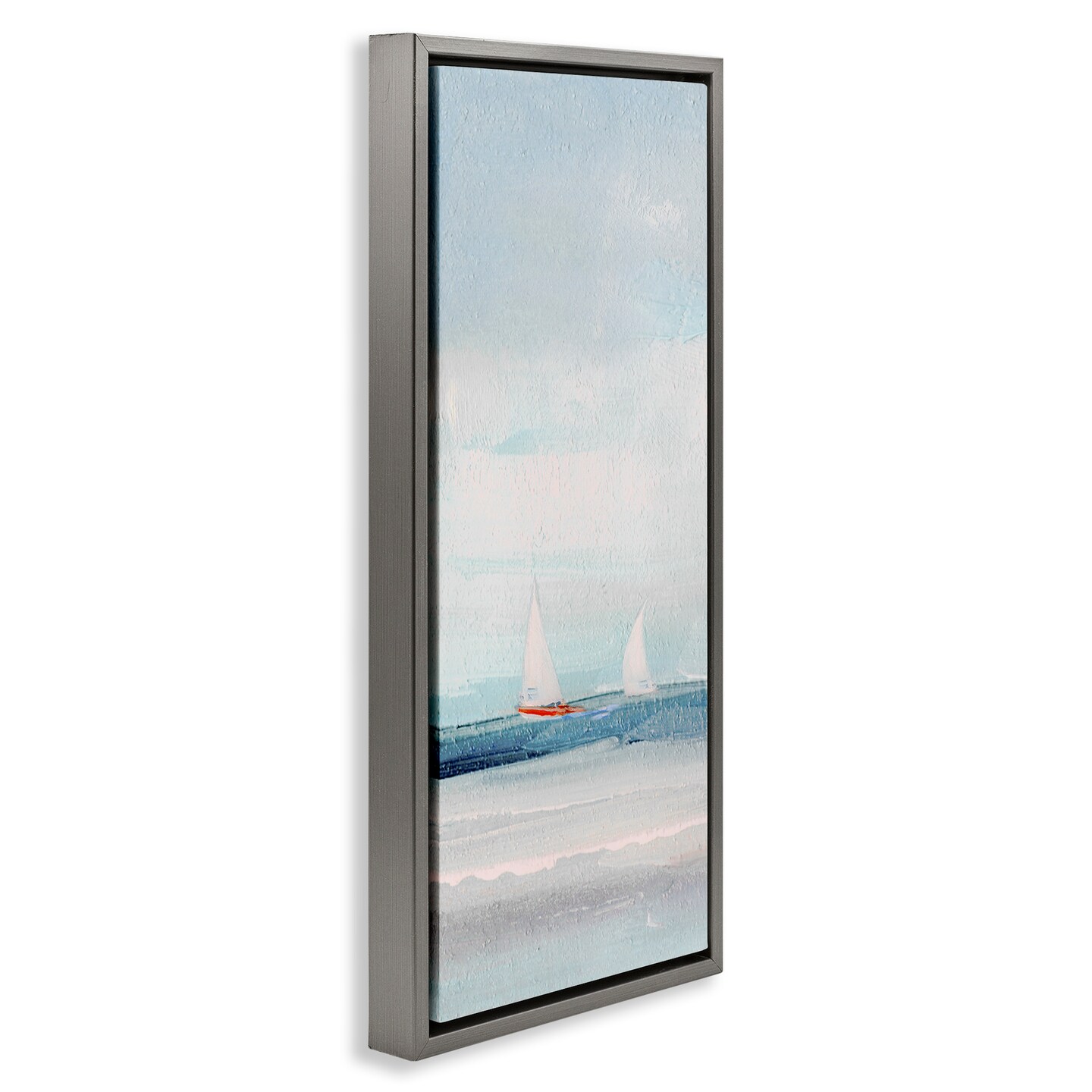 Stupell Industries Sailboat Pair Floating Floater Framed Canvas Wall Art Design by Sally Swatland