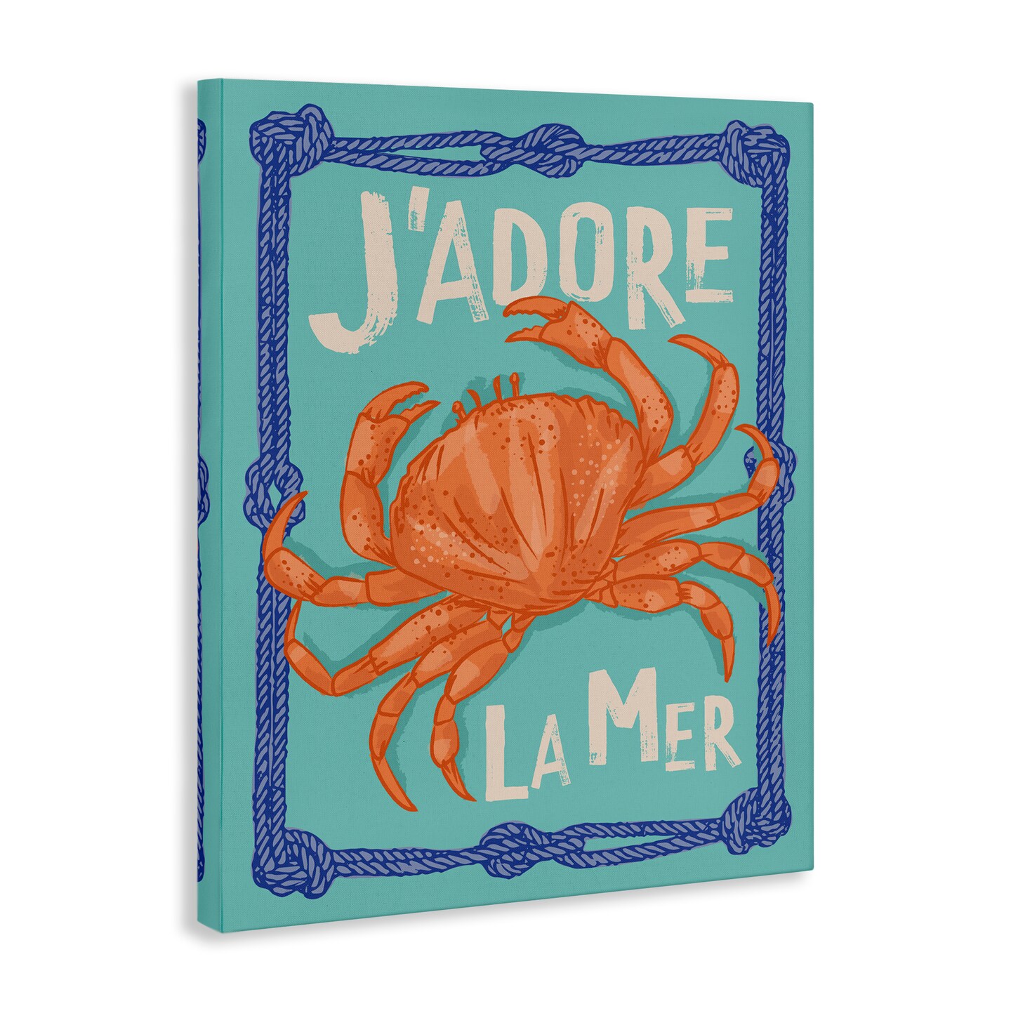 Stupell Industries J&#x27;adore La Mer Crab Canvas Wall Art Design by Lisa Perry Whitebutton