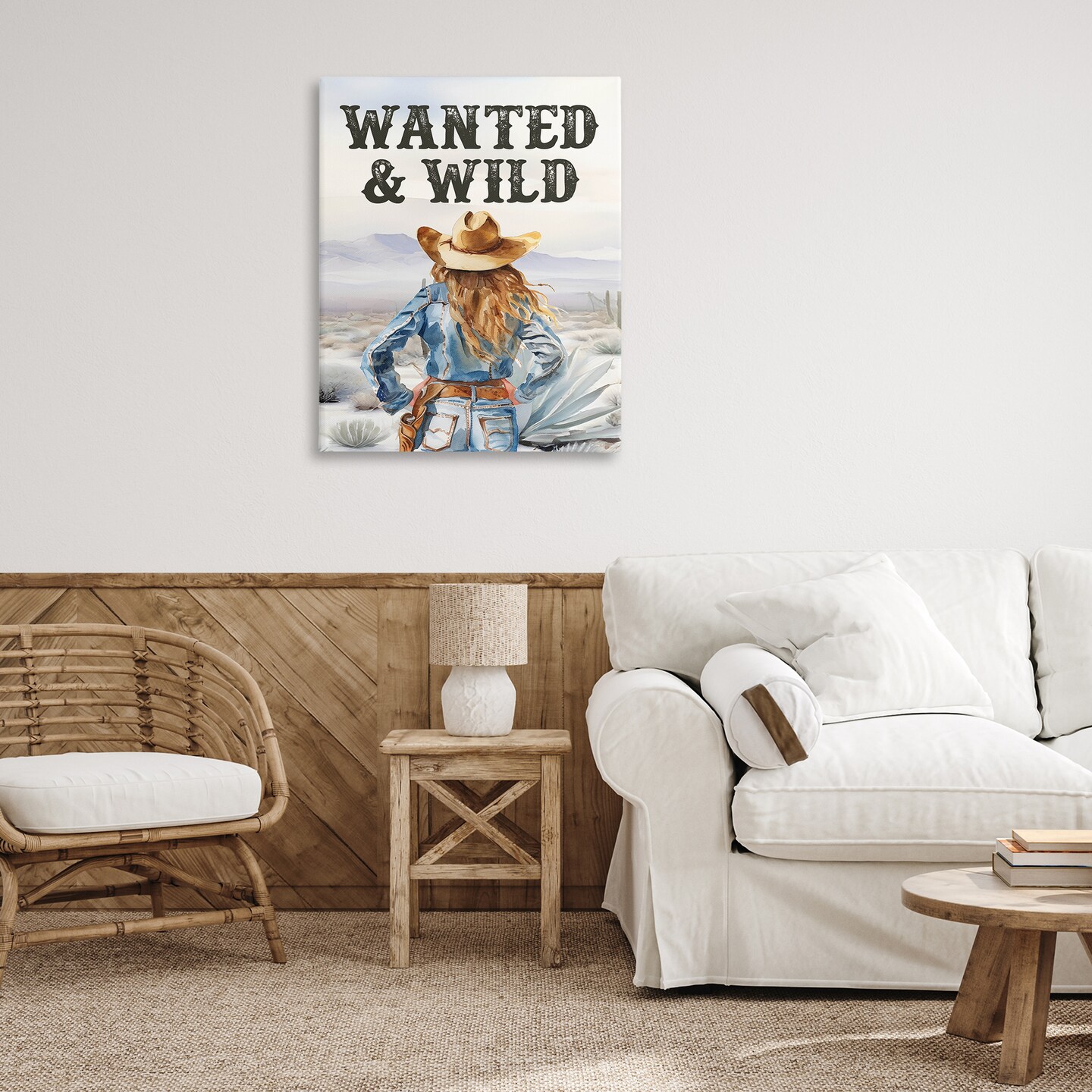 Stupell Industries Wanted &#x26; Wild Cowgirl Canvas Wall Art Design by Lettered and Lined