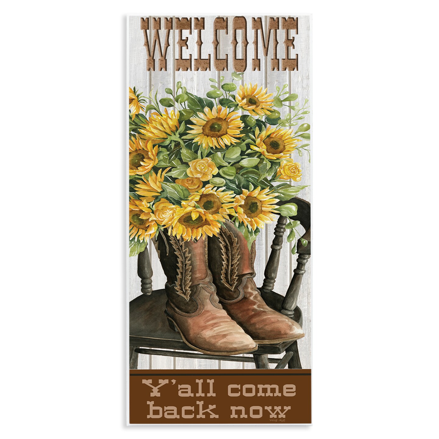 Stupell Industries Southern Welcome Phrase Wall Plaque Art Design by Cindy Jacobs