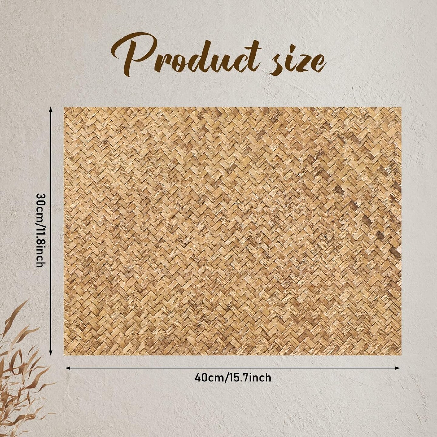 100-Pack Wicker-Print Paper Placemats – 11.8" x 15.7" Disposable Rattan-Style Table Mats for Dining, Weddings & Events