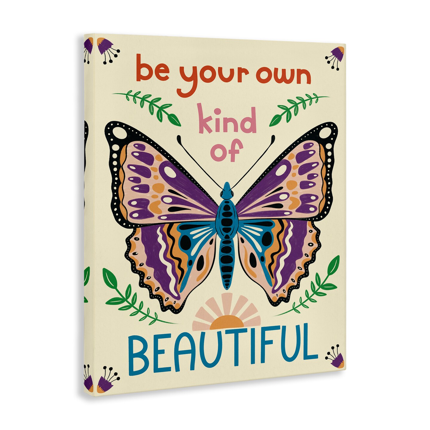 Stupell Industries Your Own Beautiful Butterfly Canvas Wall Art Design by Carrie Cantwell