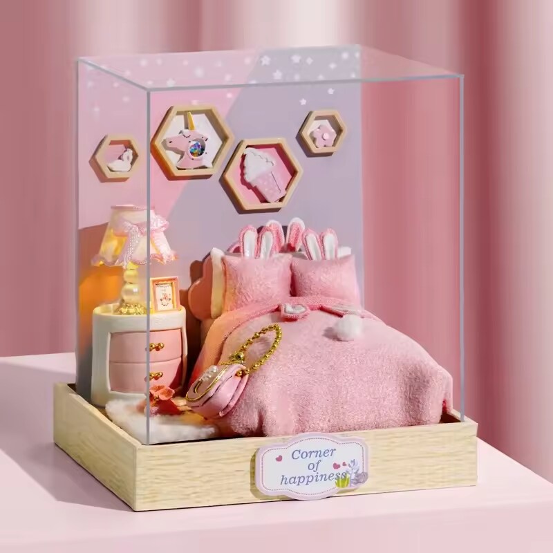 Corner of Happiness Dollhouse Kit - Miniature Wizardi Roombox Kit
