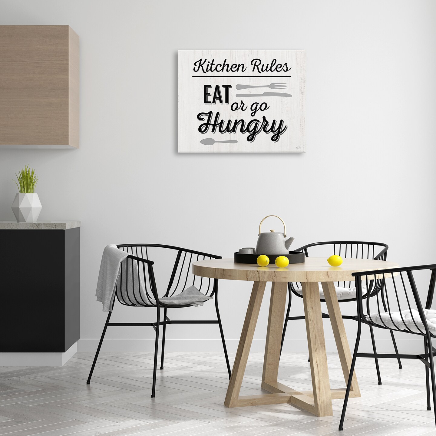 Stupell Industries Kitchen Rules or Go Hungry Canvas Wall Art Design by Natalie Carpentieri