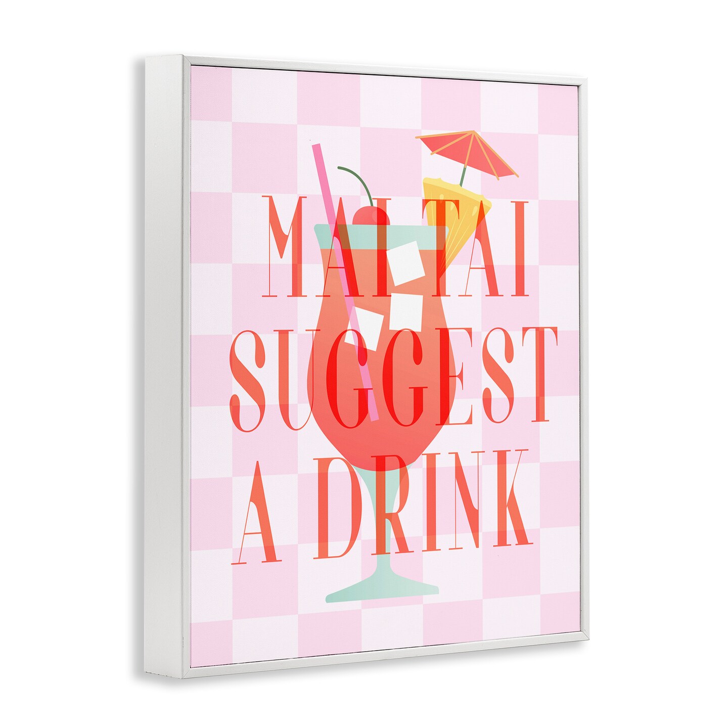 Stupell Industries Mai Tai Suggest A Drink Framed Giclee Wall Art Design by Daphne Polselli