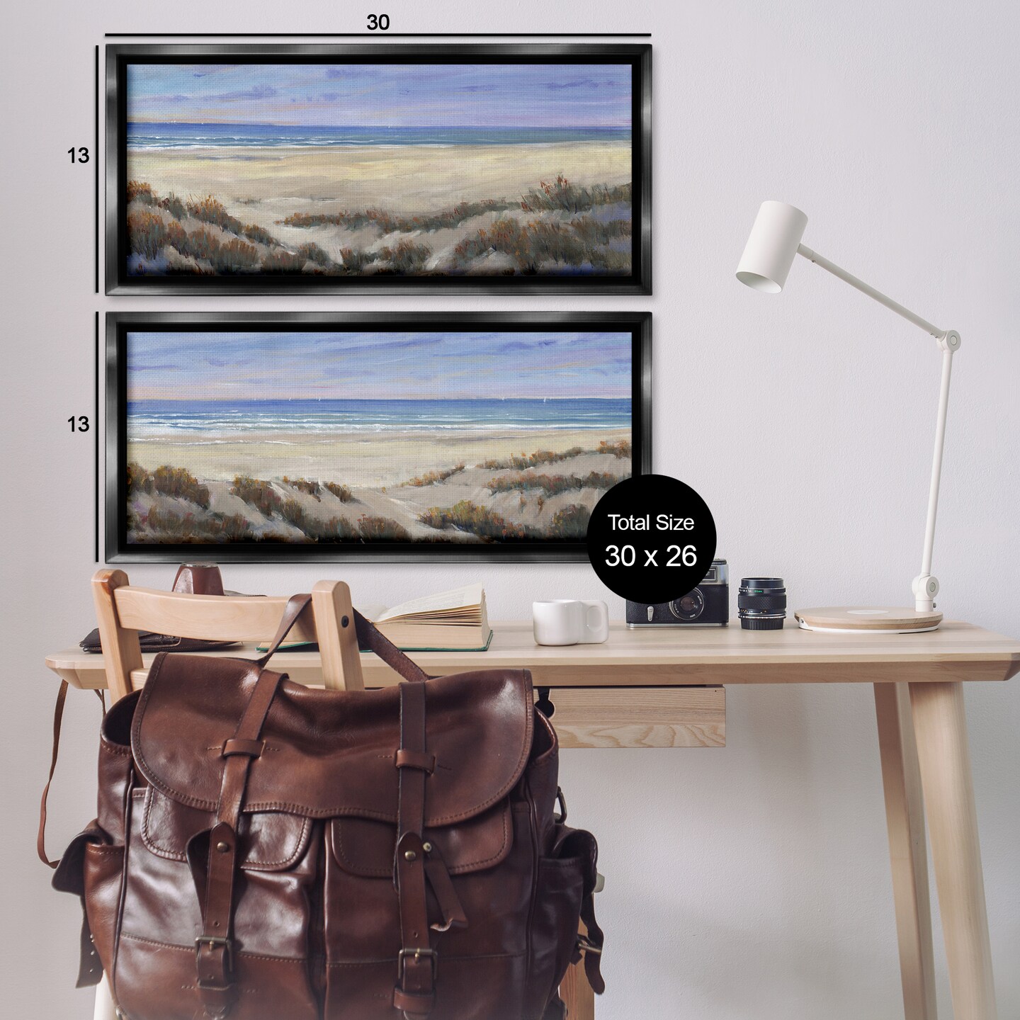 Stupell Industries Coastal Beach Terrain 2pc Floater Framed Canvas Wall Art Set Design by Tim OToole 