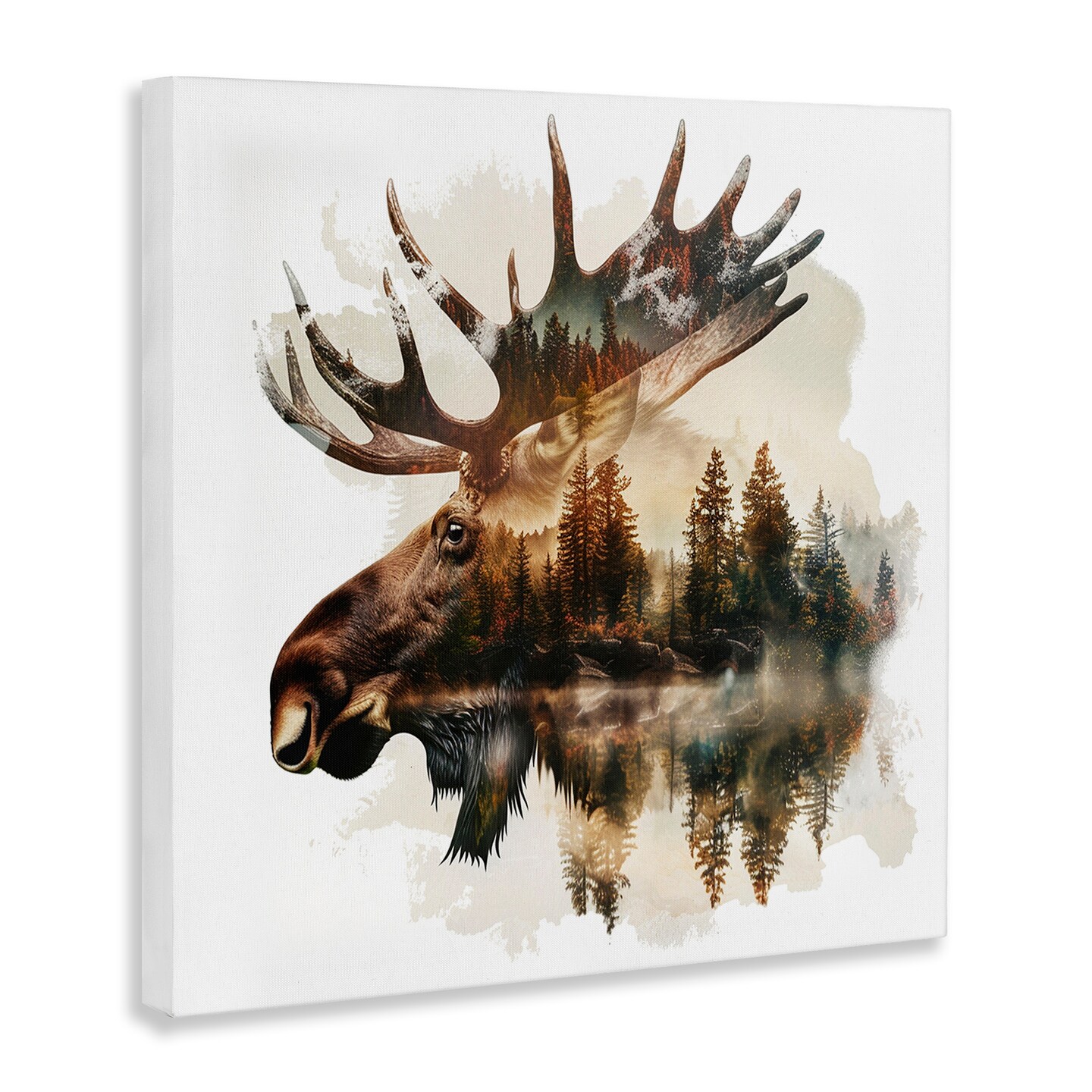 Stupell Industries Moose Antlers Silhouette Canvas Wall Art Design by LSR Design Studio