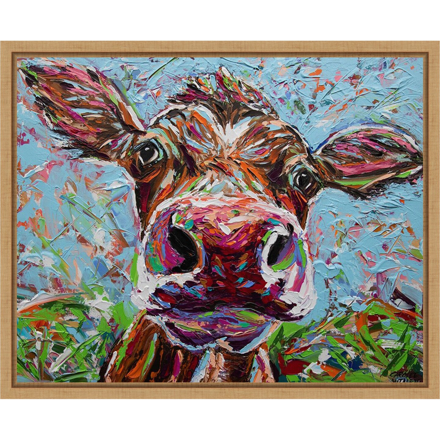 Cow From Another Planet I by Carolee Vitaletti Framed Canvas Wall Art