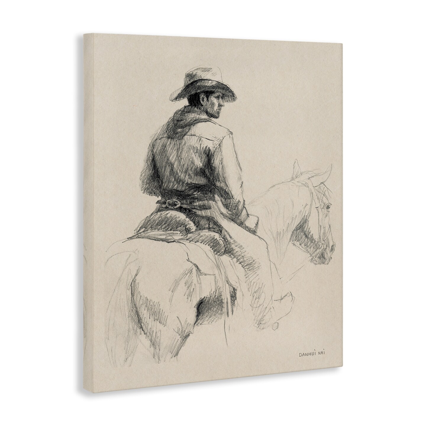 Stupell Industries Cowboy & Horse Sketch Canvas Wall Art Design by Danhui Nai