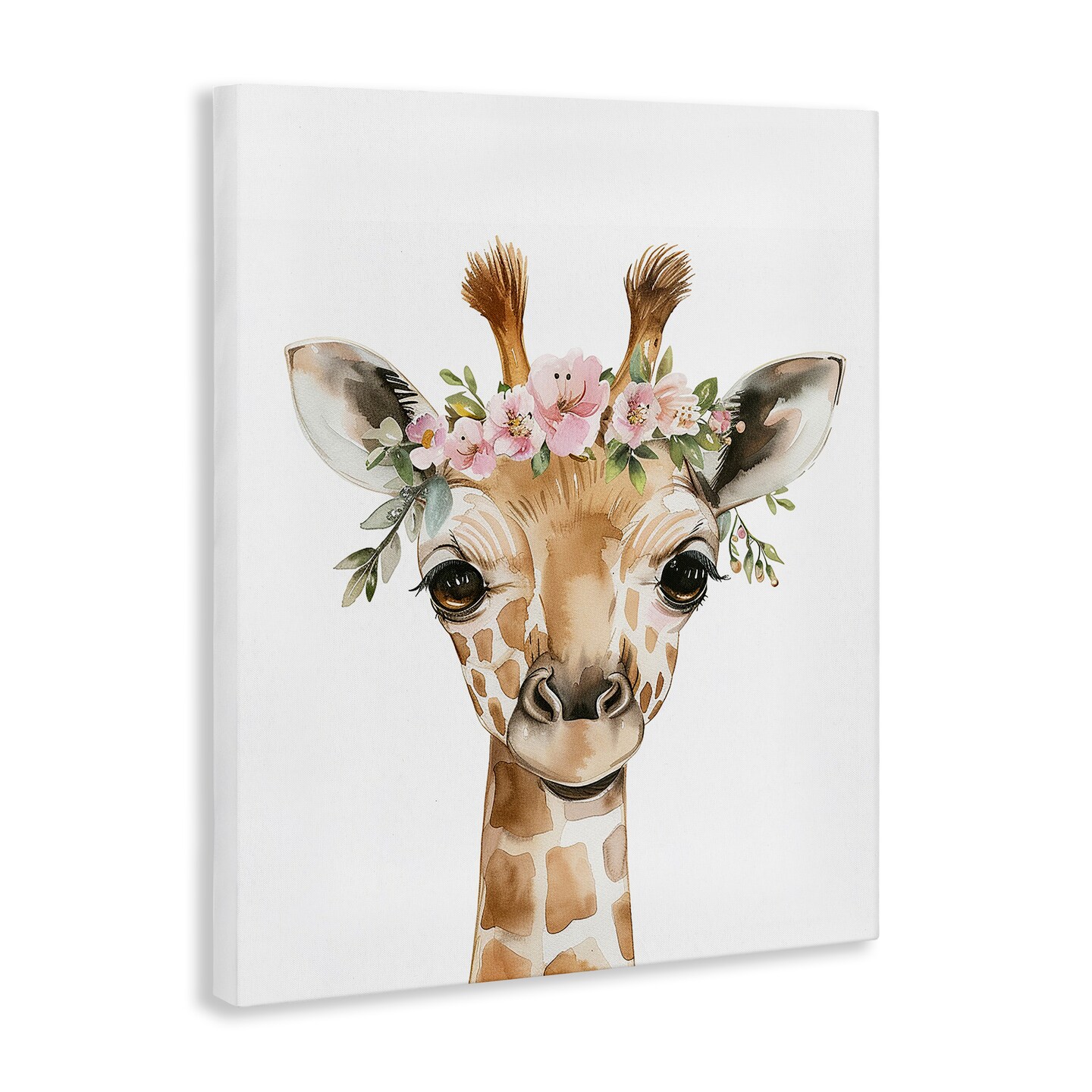 Stupell Industries Nursery Floral Giraffe Canvas Wall Art Design by LSR Design Studio