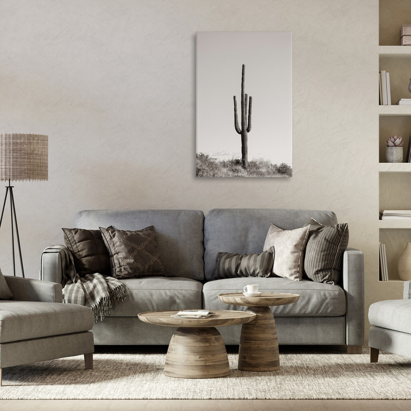 Stupell Industries Clear Afternoon Cactus Canvas Wall Art Design by Nathan Larson