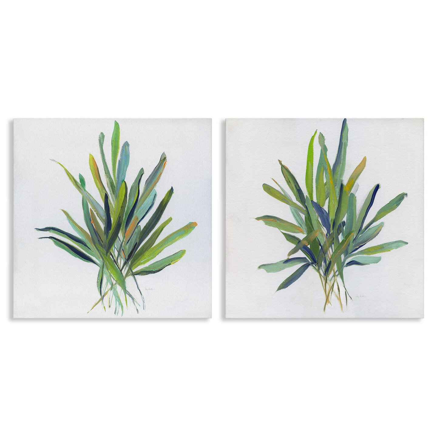 Stupell Industries Layered Plant Sprigs 2pc Canvas Wall Art Set Design by Sally Swatland