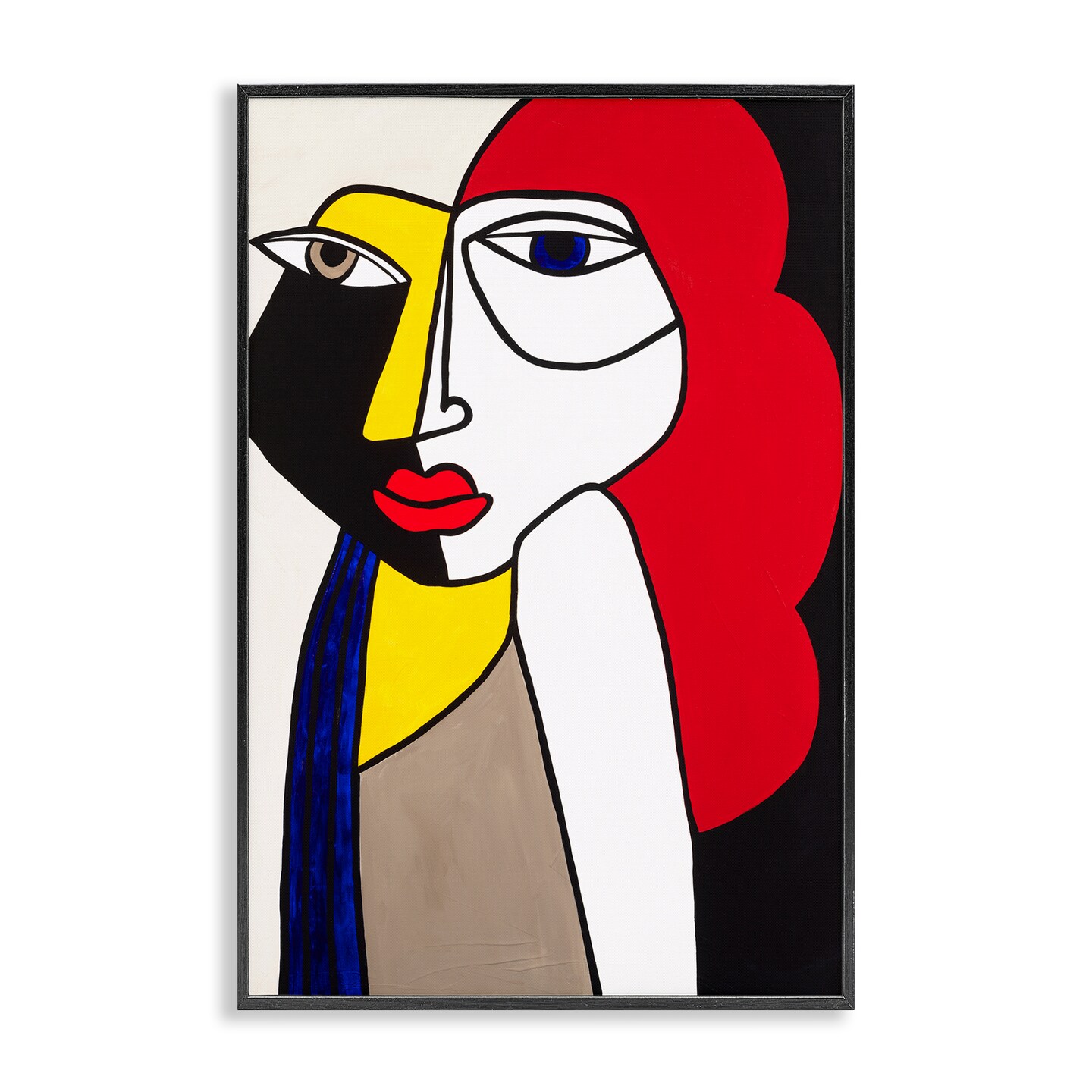 Stupell Industries Cubist Portrait of Woman Framed Giclee Wall Art Design by Ruth Fromstein