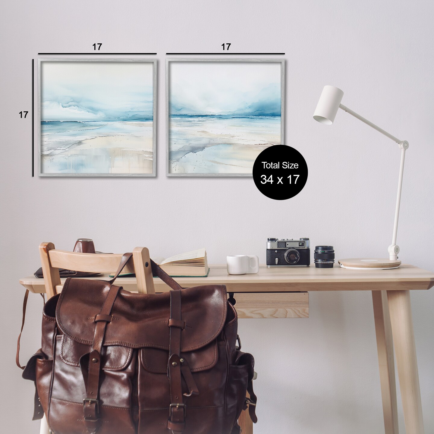 Stupell Industries Ocean Tide Abstraction 2pc Framed Giclee Wall Art Set Design by Irena Orlov