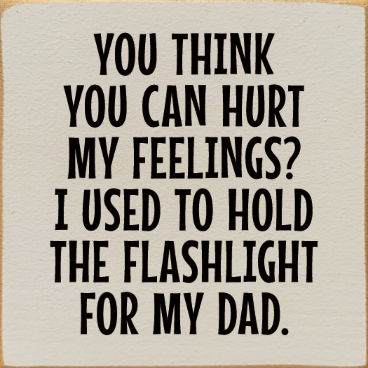 Solid Knotty Pine Sign 'You Think You Can Hurt My Feelings' Inspirational Wall Decor