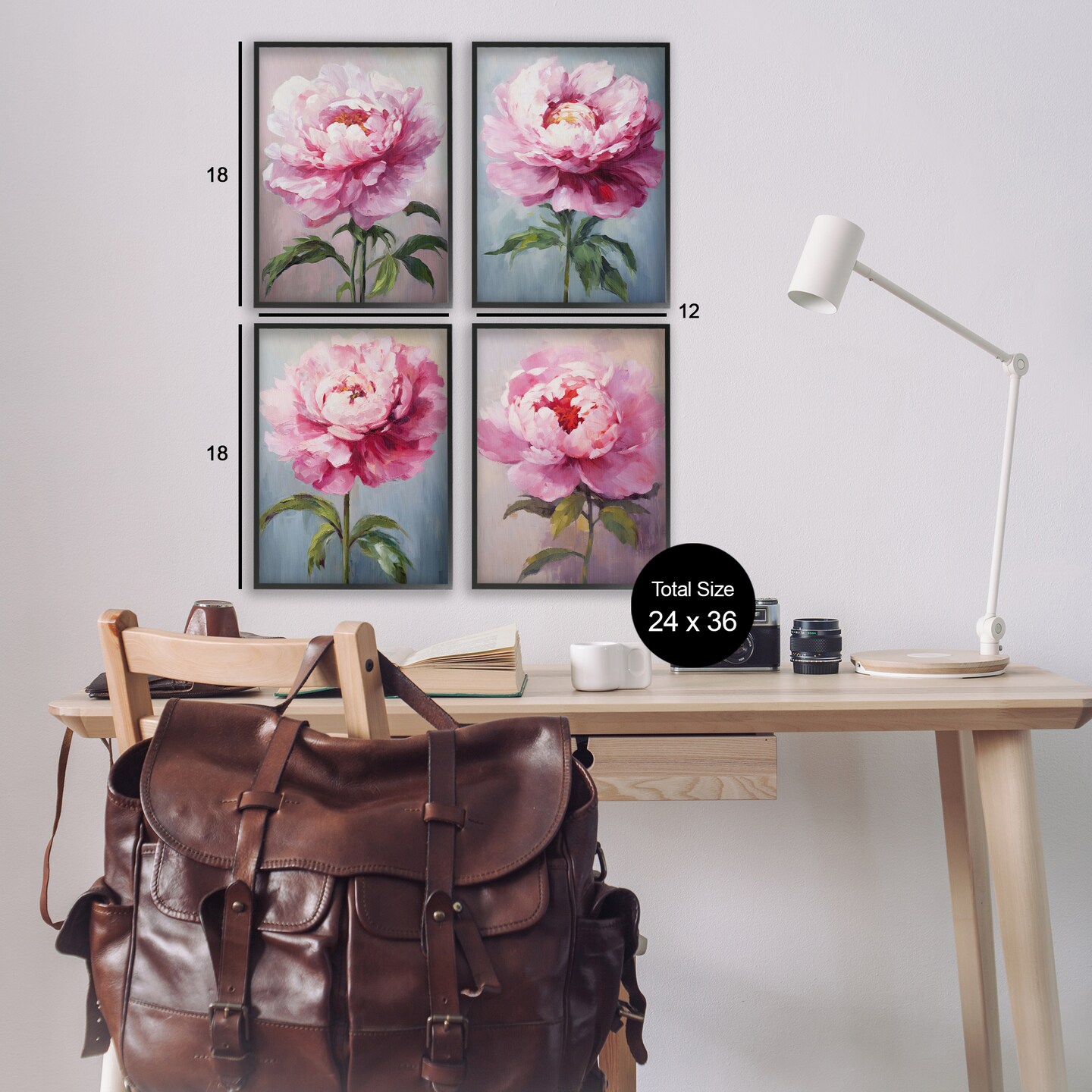Stupell Industries Flushed Pink Florals 4pc Framed Giclee Wall Art Set Design by Petal Prints Design