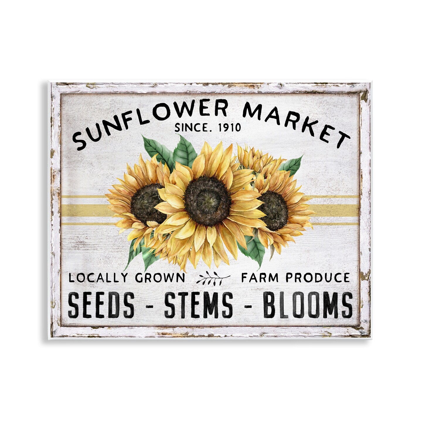 Stupell Industries Farmhouse Sunflower Market Wall Plaque Art Design by Creatif Belle