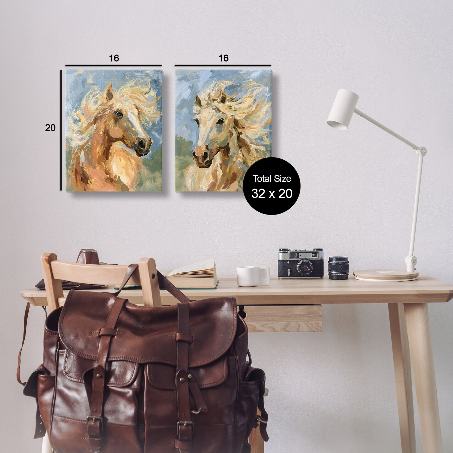 Stupell Industries Windblown Manes Horses 2pc Canvas Wall Art Set Design by Victoria Barnes