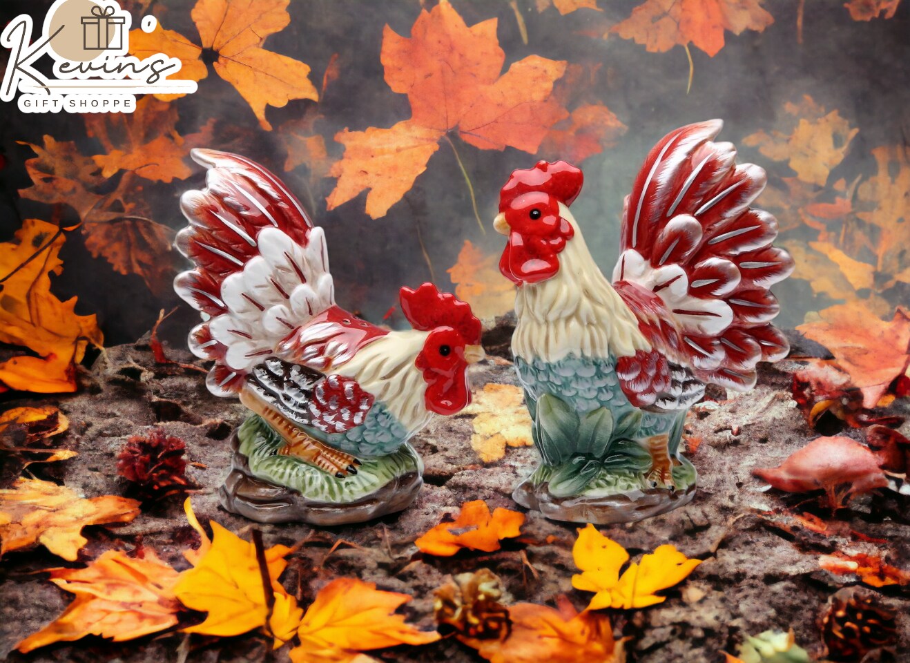Ceramic Rooster Salt &#x26; Pepper Shakers, Home D&#xE9;cor, Gift for Her, Gift for Mom, Kitchen D&#xE9;cor, Dining Table D&#xE9;cor, Farmhouse Decor