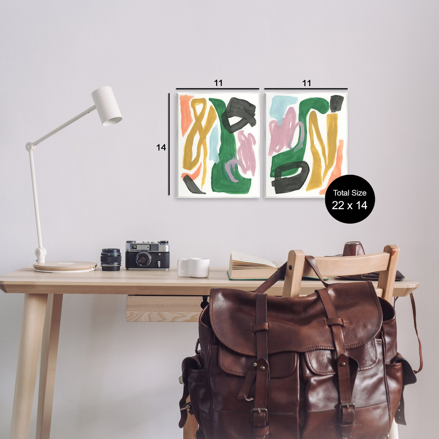 Stupell Industries Funky Abstract Squiggles 2pc Wall Plaque Art Set Design by June Erica Vess