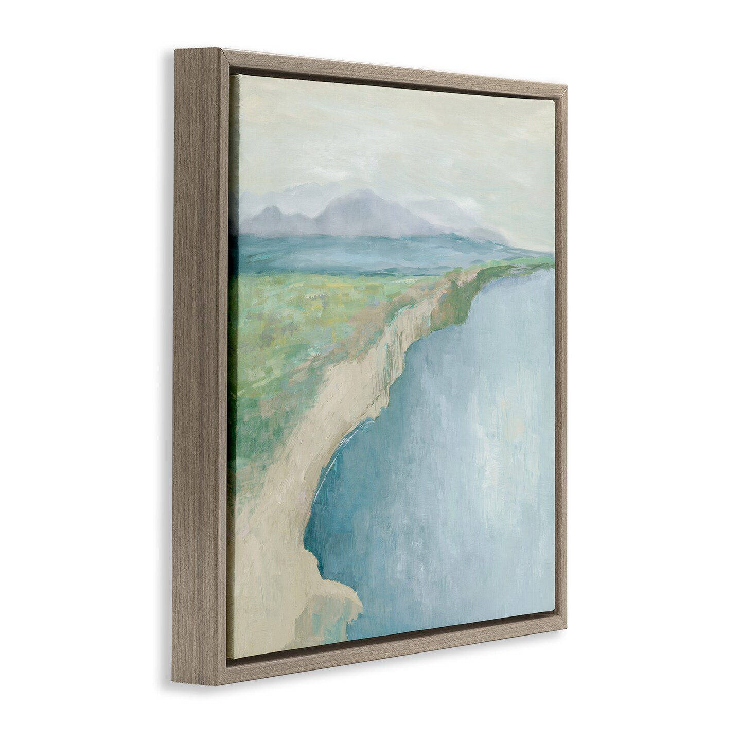 Stupell Industries Curving Shoreline Landscape Floater Framed Canvas Wall Art Design by Jacob Q