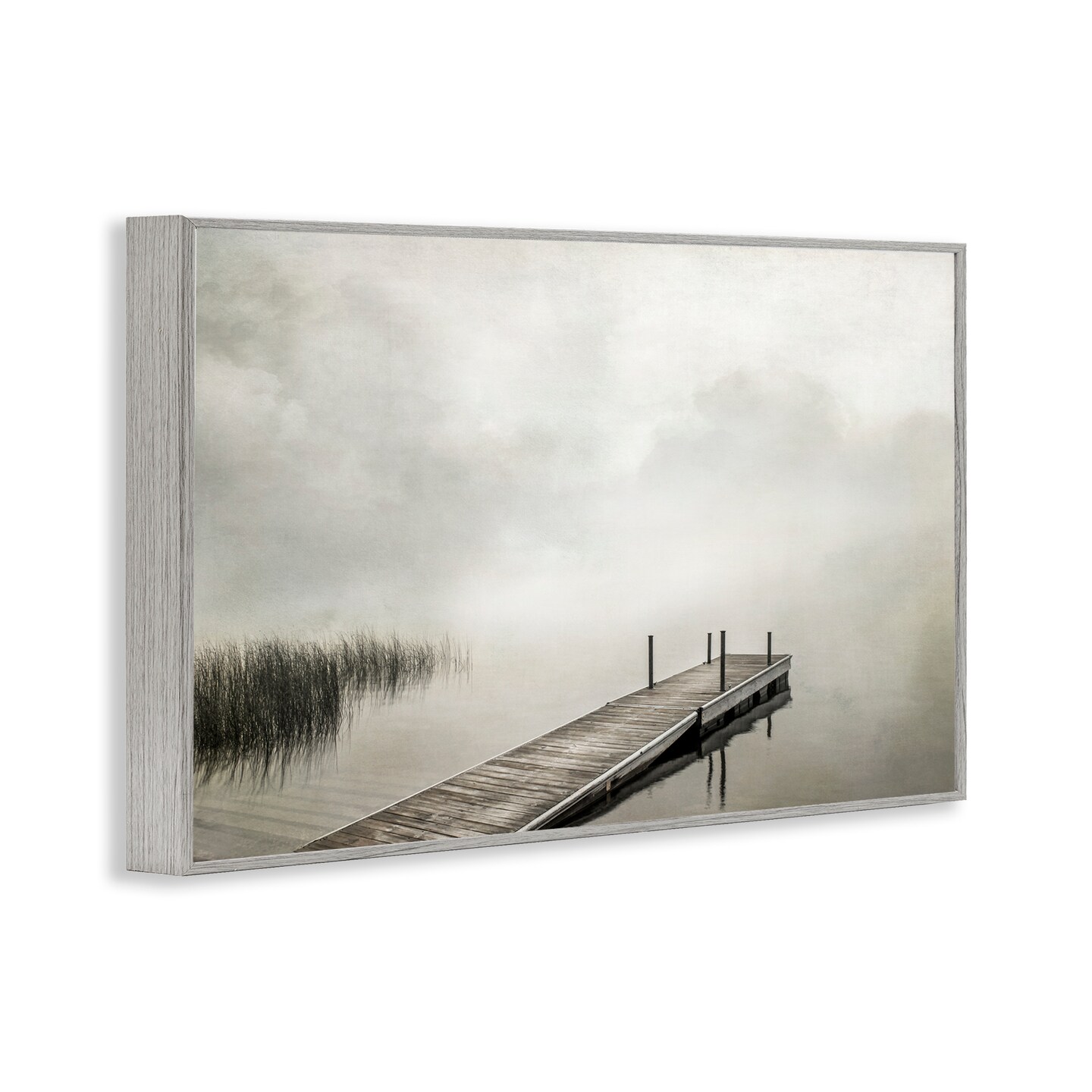 Stupell Industries Mysterious Foggy Lake Dock Framed Giclee Wall Art Design by Peter Hawkins