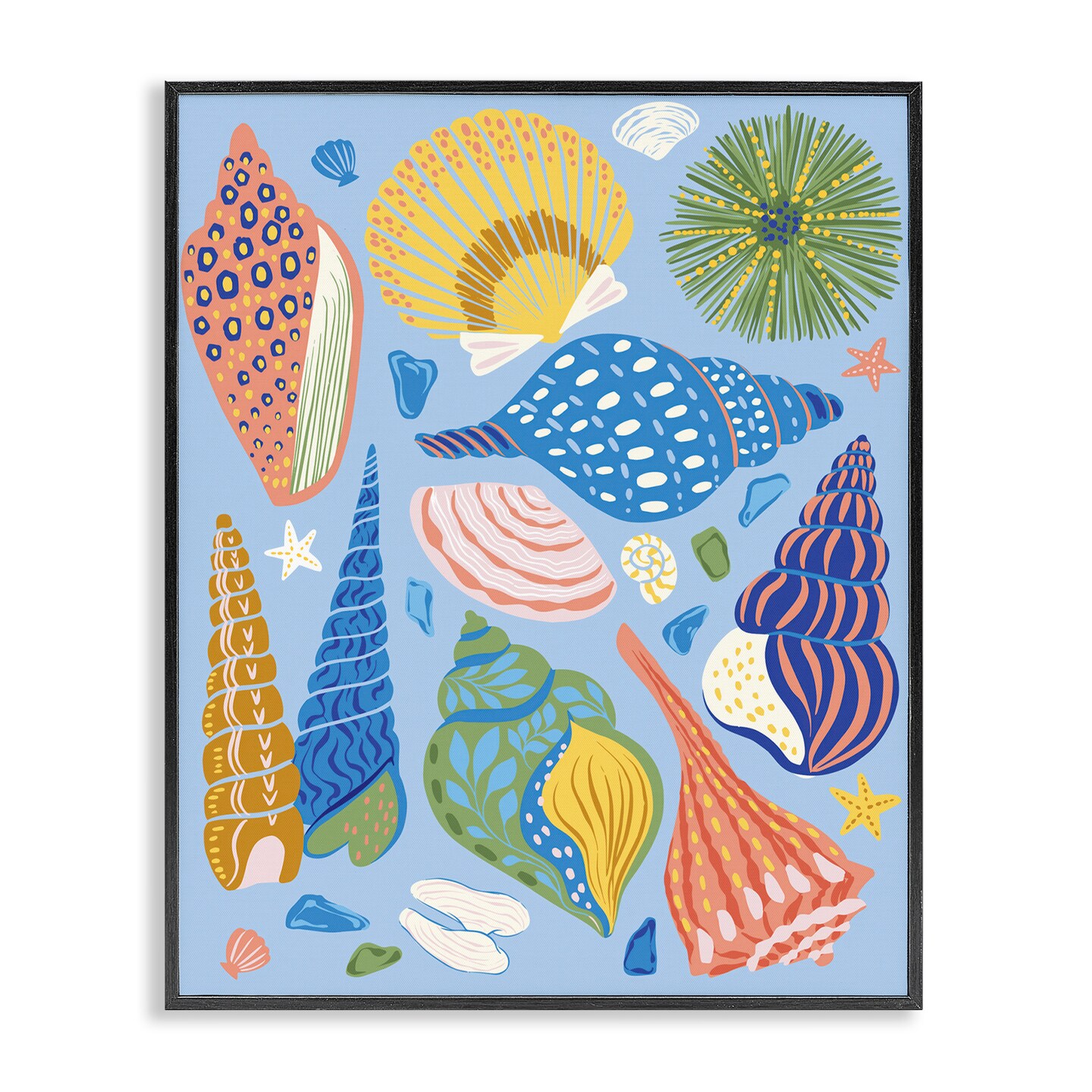 Stupell Industries Summer Fun Seashells Framed Giclee Wall Art Design by Arrolynn Weiderhold