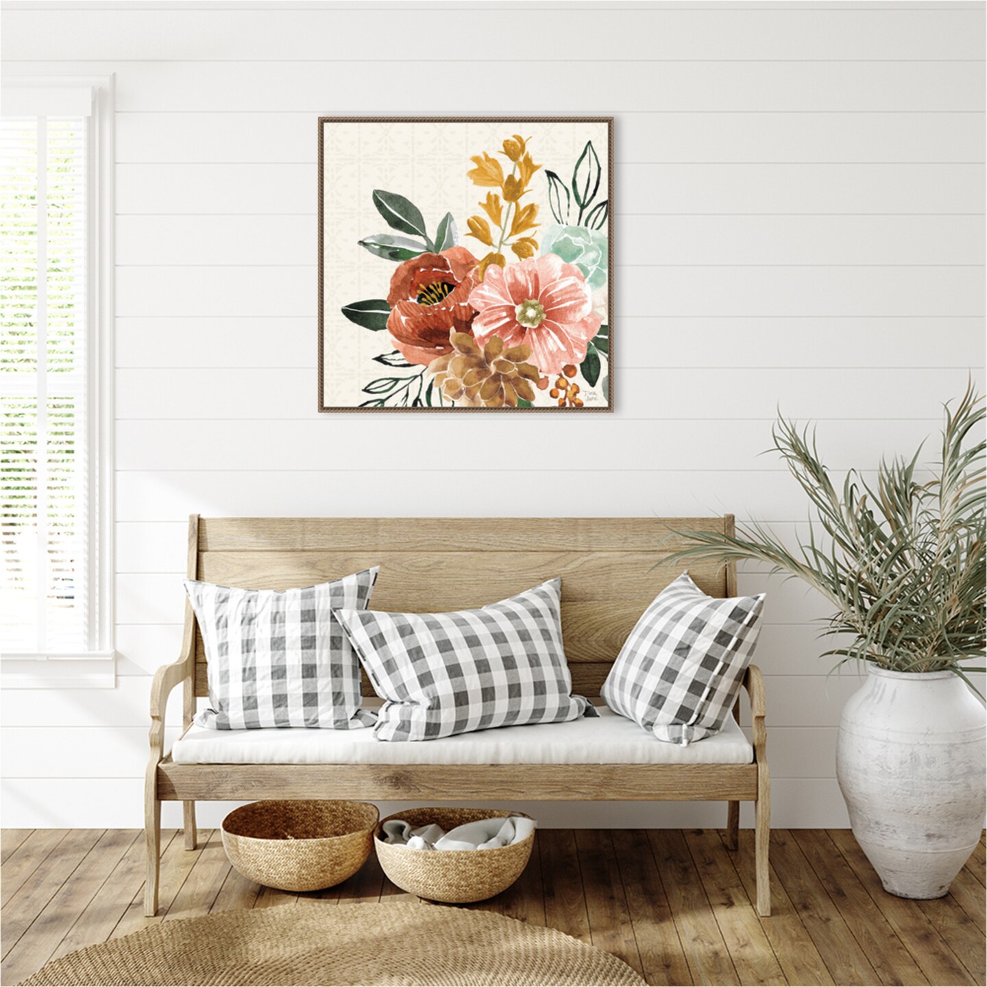 Chic Flowers by Dina June Framed Canvas Wall Art