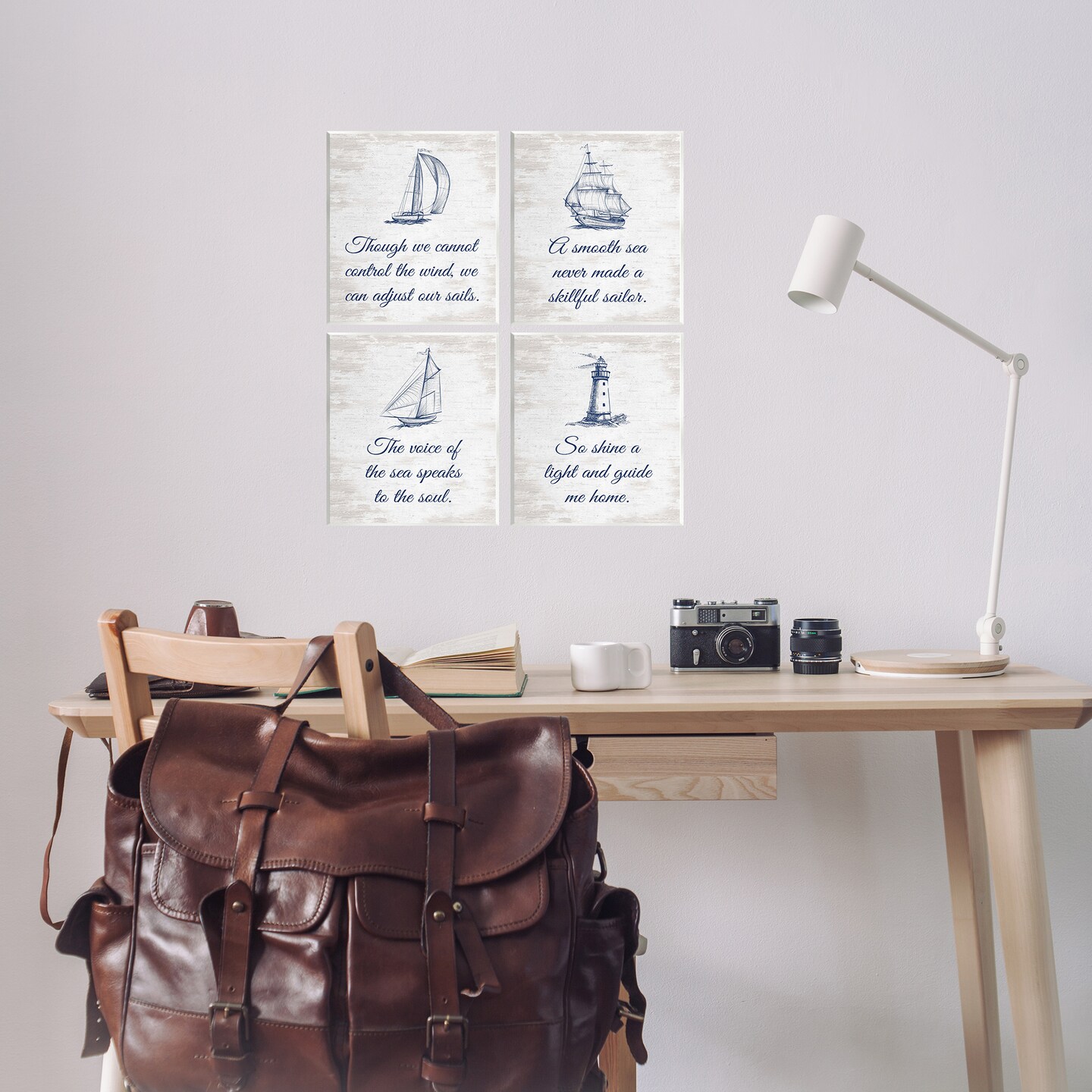 Stupell Industries Timeless Nautical Phrases 4pc Wall Plaque Art Set Design by Lettered and Lined