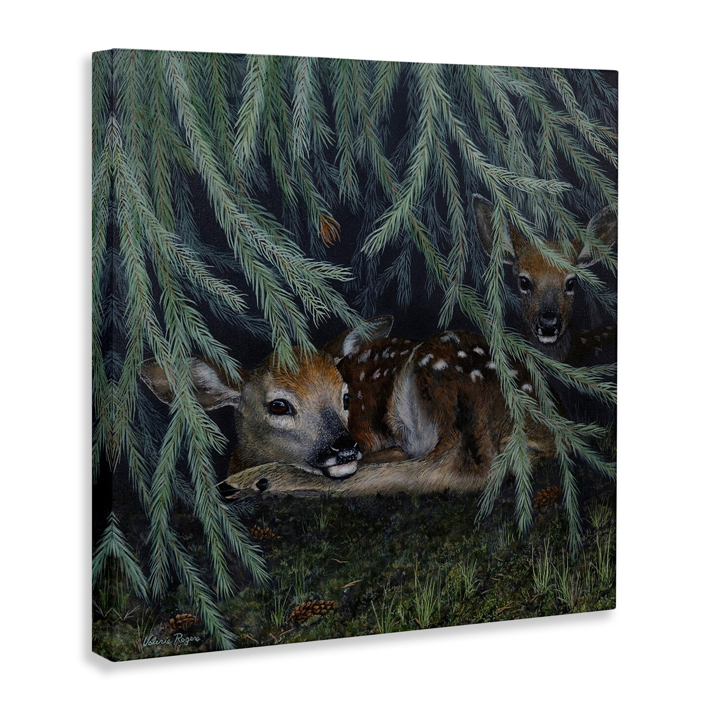 Stupell Industries Deer Under Forest Tree Canvas Wall Art Design by Valerie Rogers