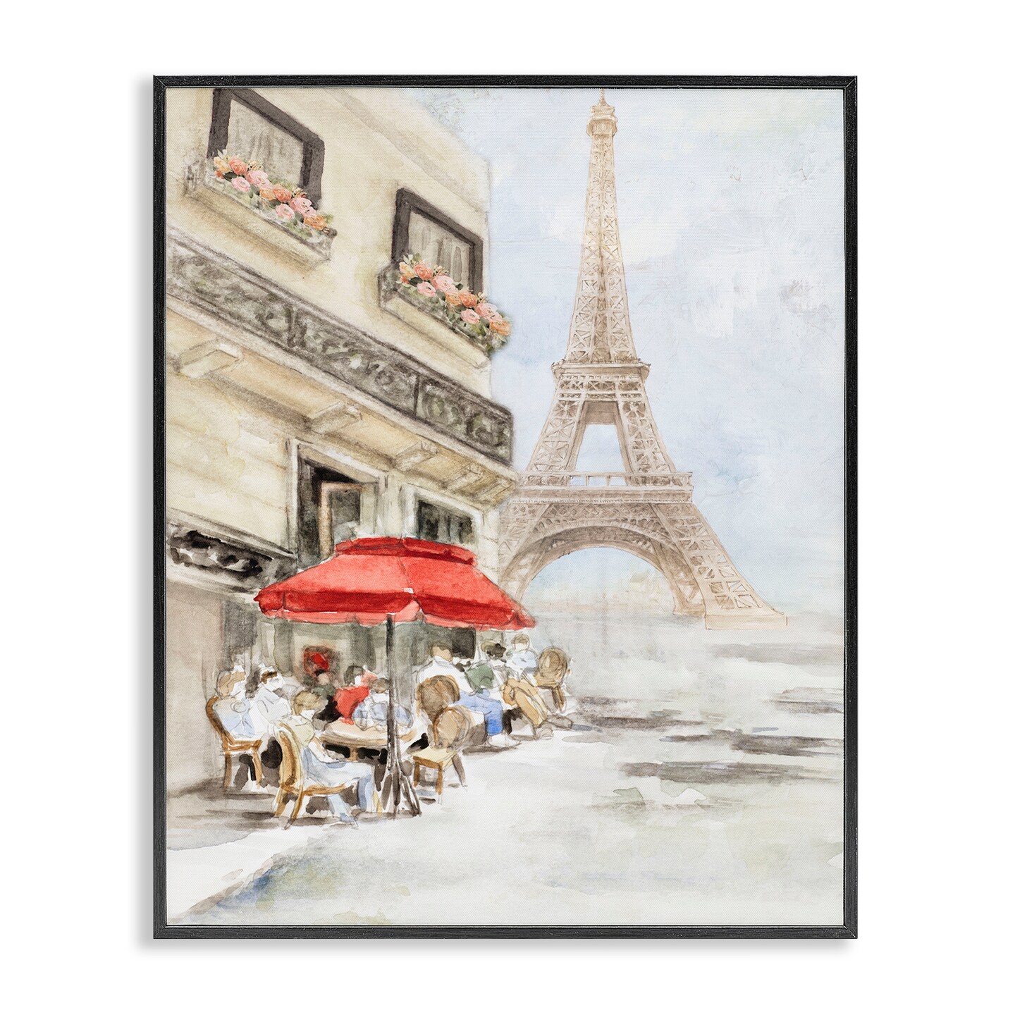 Stupell Industries Sunday Lunch Eiffel Tower Framed Giclee Wall Art Design by Lanie Loreth