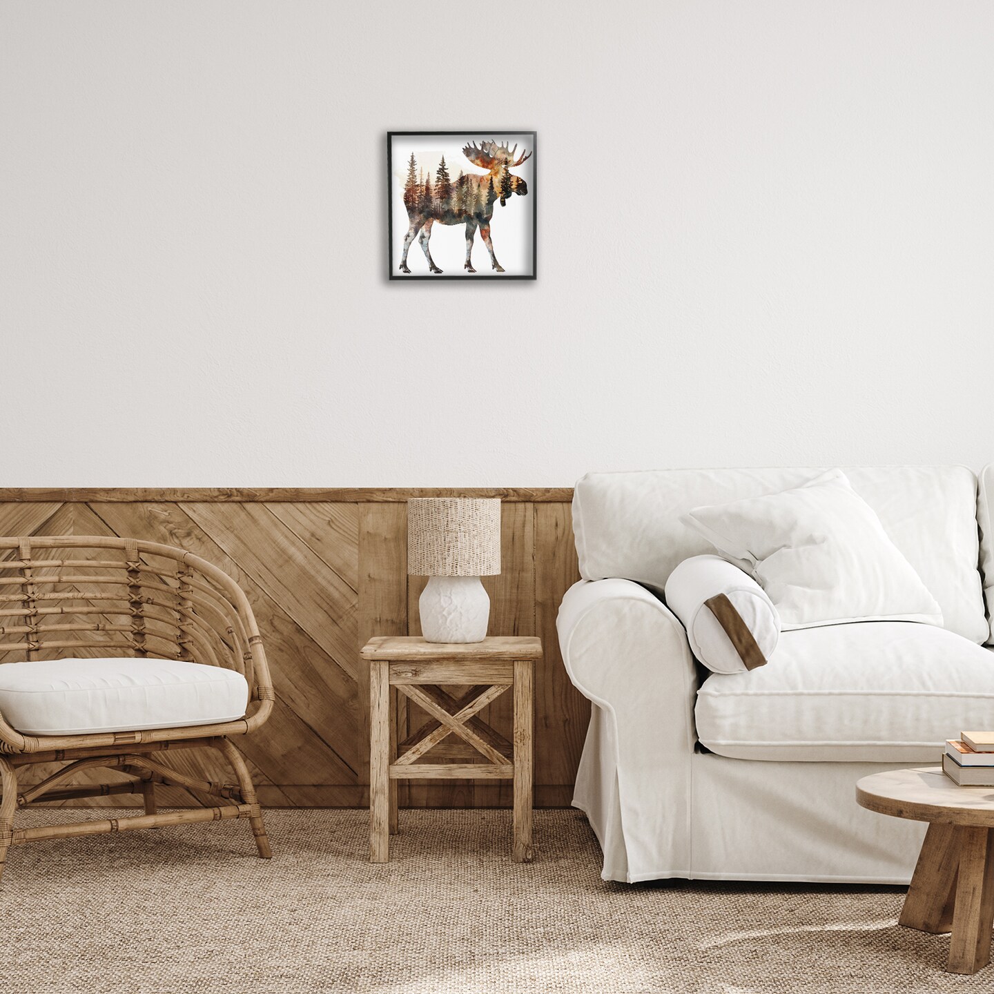 Stupell Industries Moose Forest Silhouette Framed Giclee Wall Art Design by LSR Design Studio