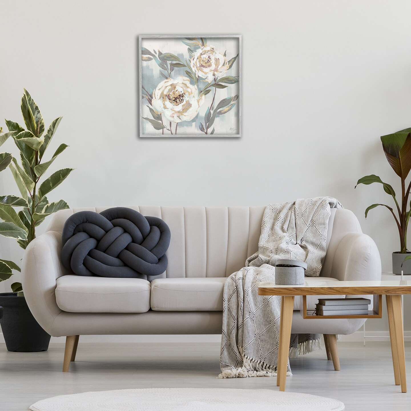 Stupell Industries Two Country Blossoms Framed Giclee Wall Art Design by Nina Blue