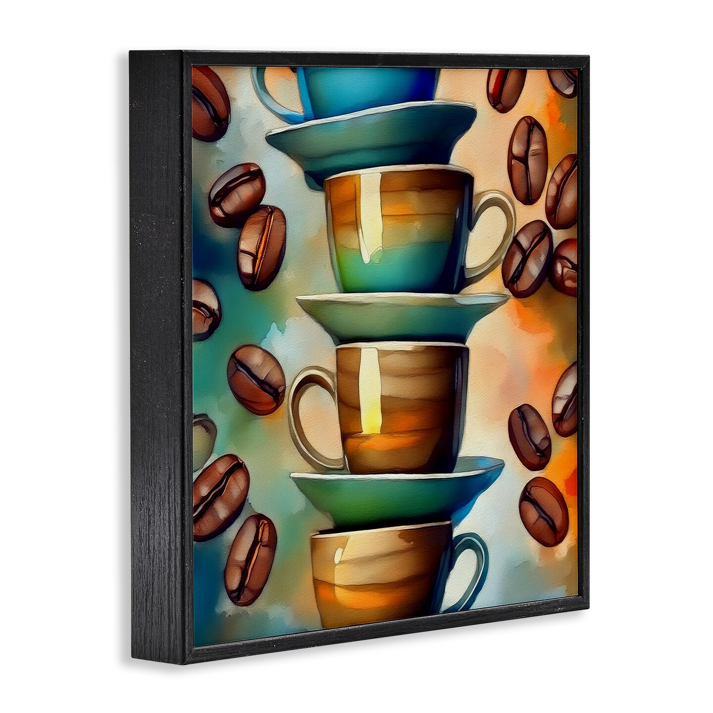 Stupell Industries Ceramic Teacups & Coffee Framed Giclee Wall Art Design by Alina Georgescu