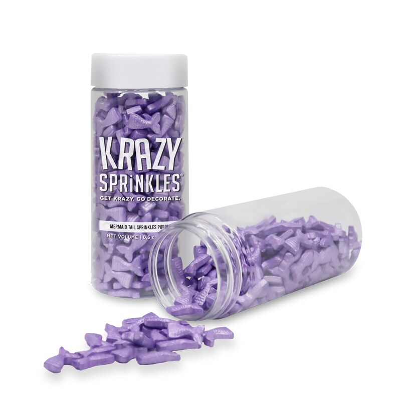 Krazy Sprinkles - Purple Mermaid Tails (1/2 Cup, 1x Jar) for Cakes, Ice Cream & Cookies