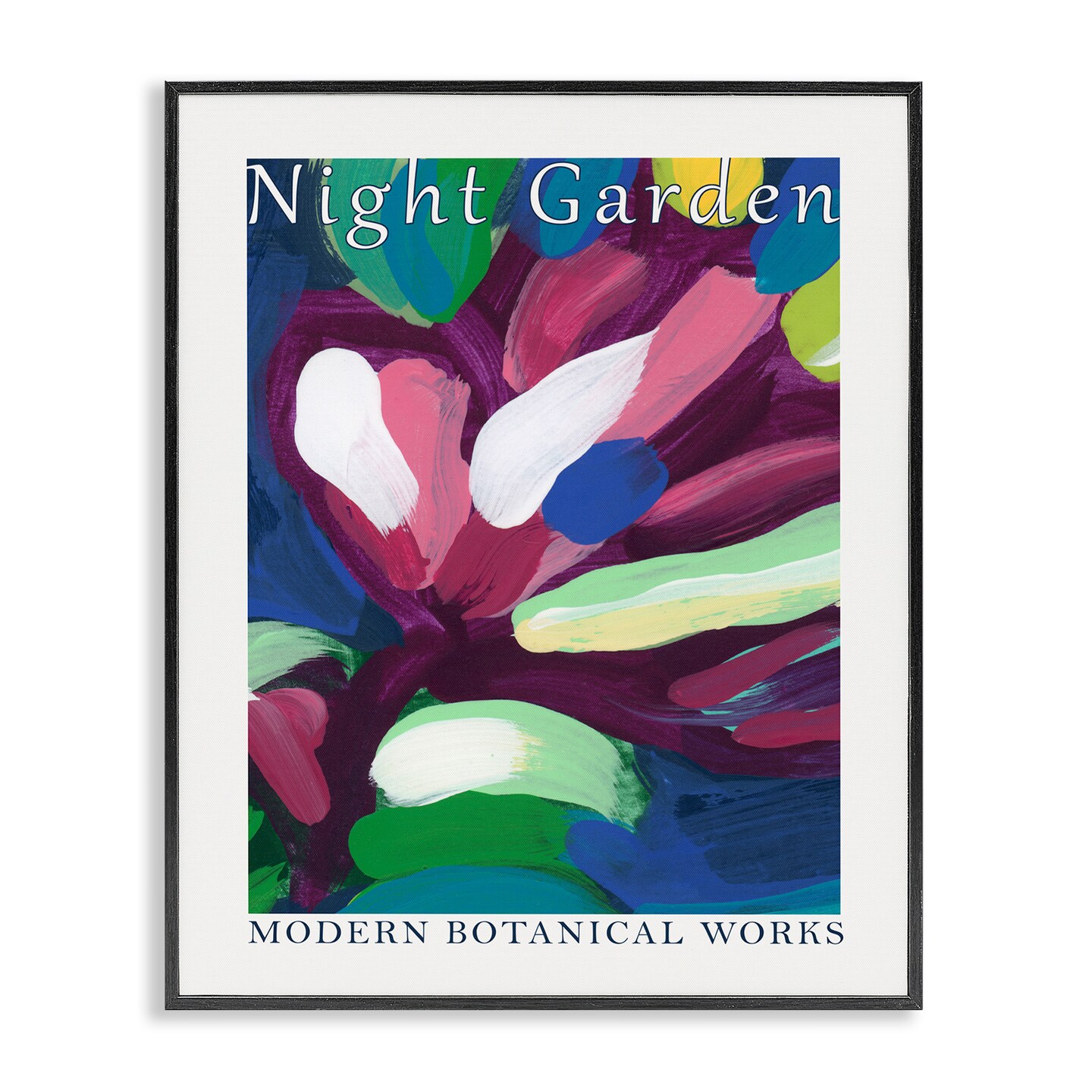 Stupell Industries Night Garden Abstract Framed Giclee Wall Art Design by June Erica Vess