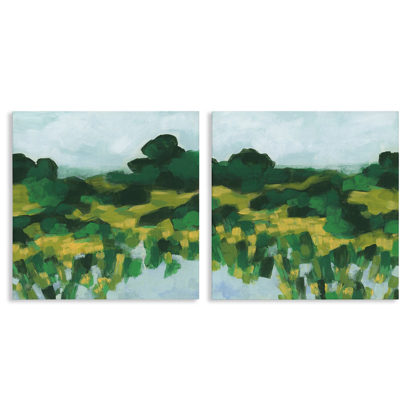 Stupell Industries Reflecting Green Nature 2pc Canvas Wall Art Set Design by June Erica Vess