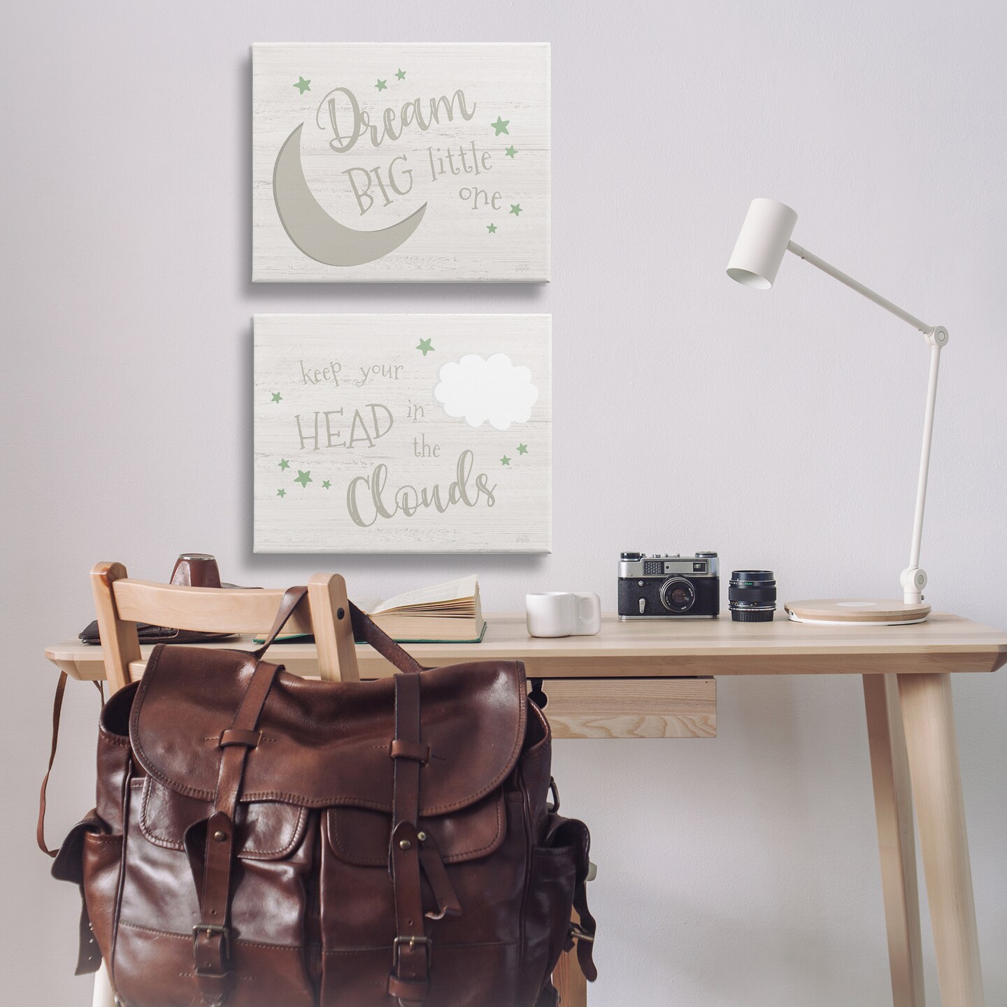 Stupell Industries Nursery Dreams Quotes 2pc Canvas Wall Art Set Design by Natalie Carpentieri