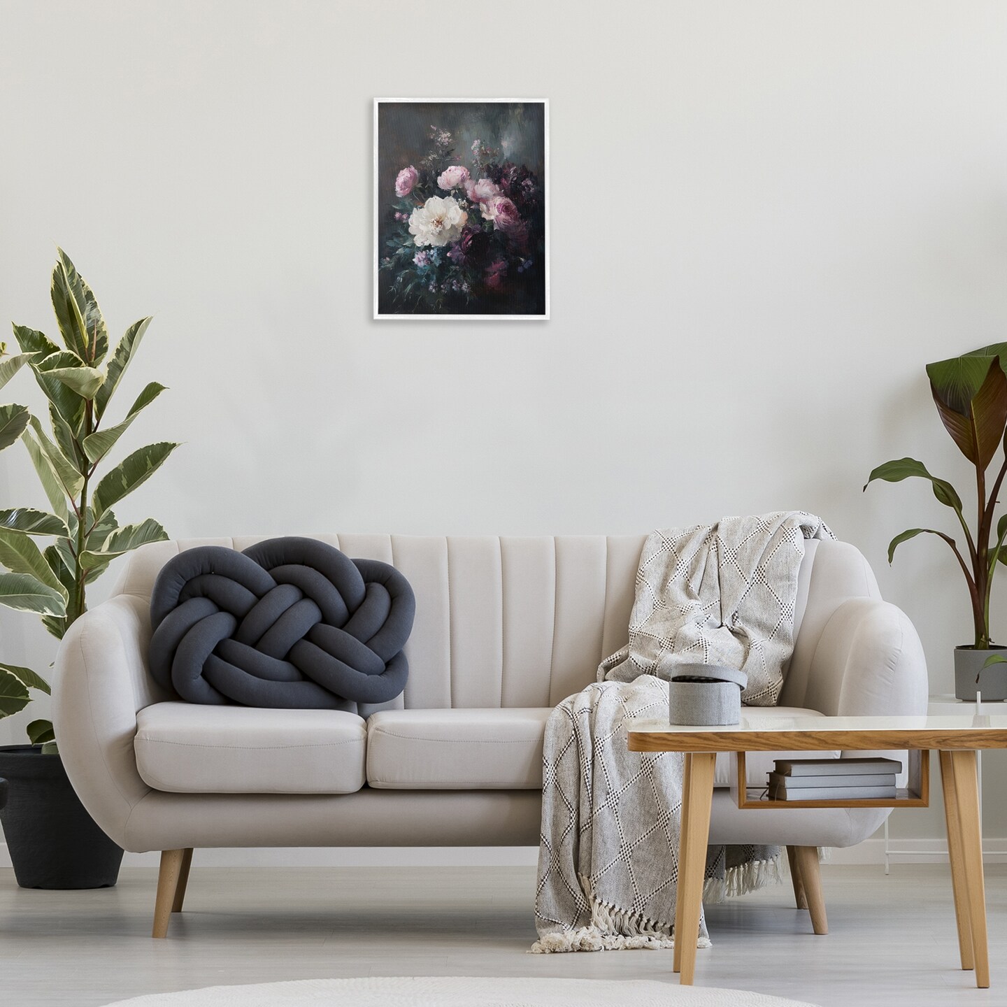 Stupell Industries Vintage Dark Blossoms Framed Giclee Wall Art Design by Petal Prints Design
