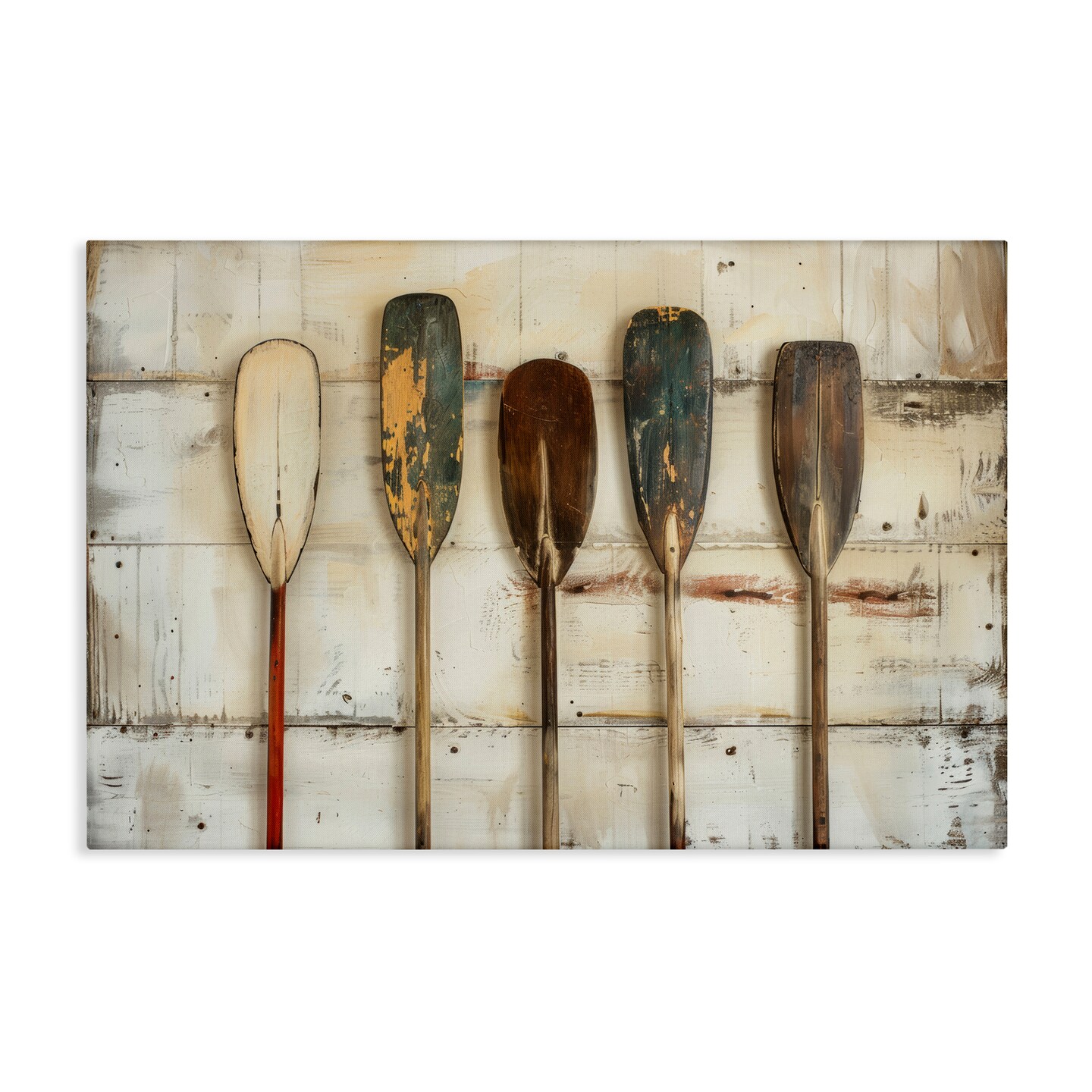 Stupell Industries Rustic Oar Lineup Canvas Wall Art Design by Arlington Prints