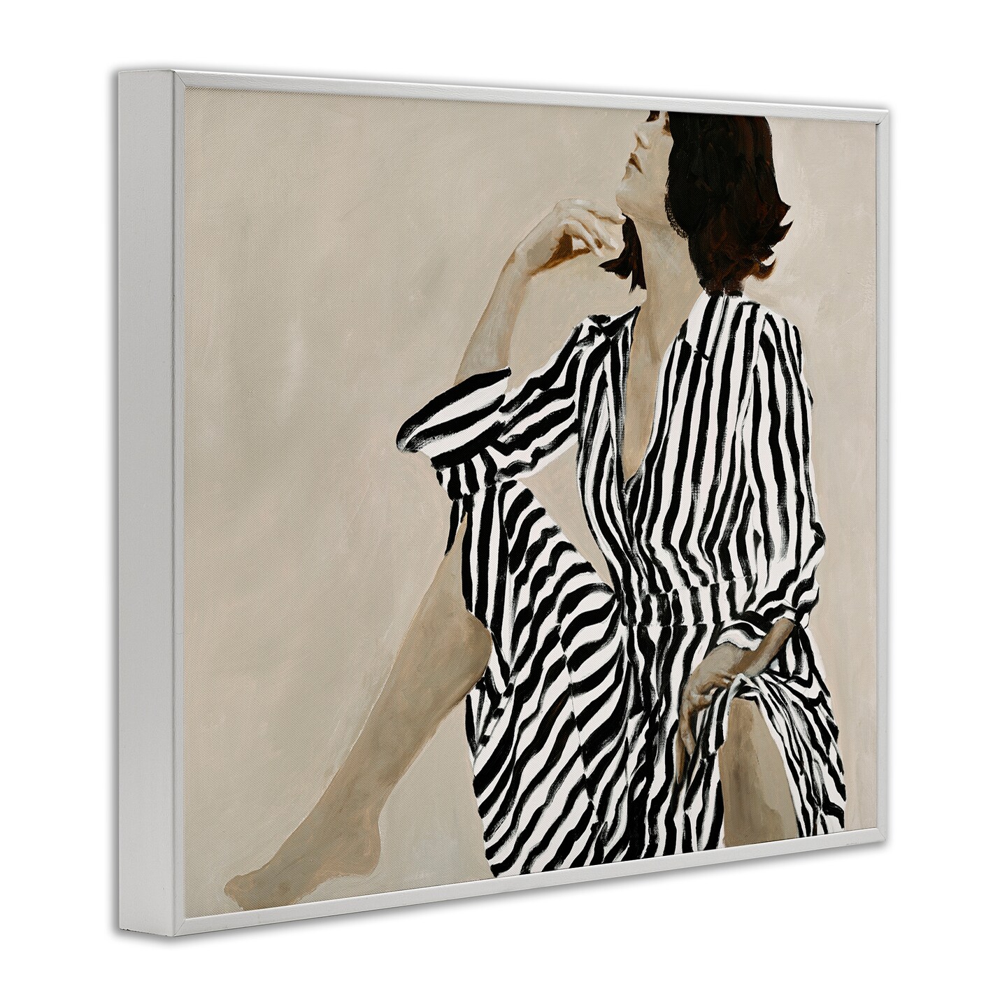 Stupell Industries Stylish Woman in Thought Framed Giclee Wall Art Design by Design Fabrikken