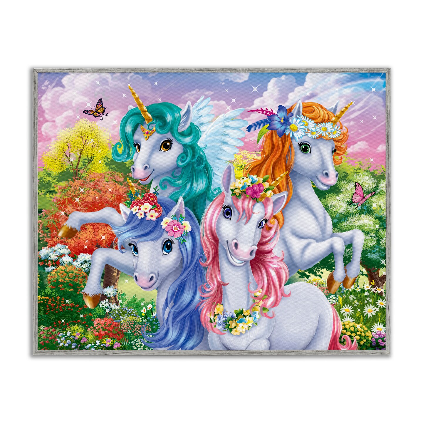 Stupell Industries Cute Unicorn Selfie Framed Giclee Wall Art Design by Image World