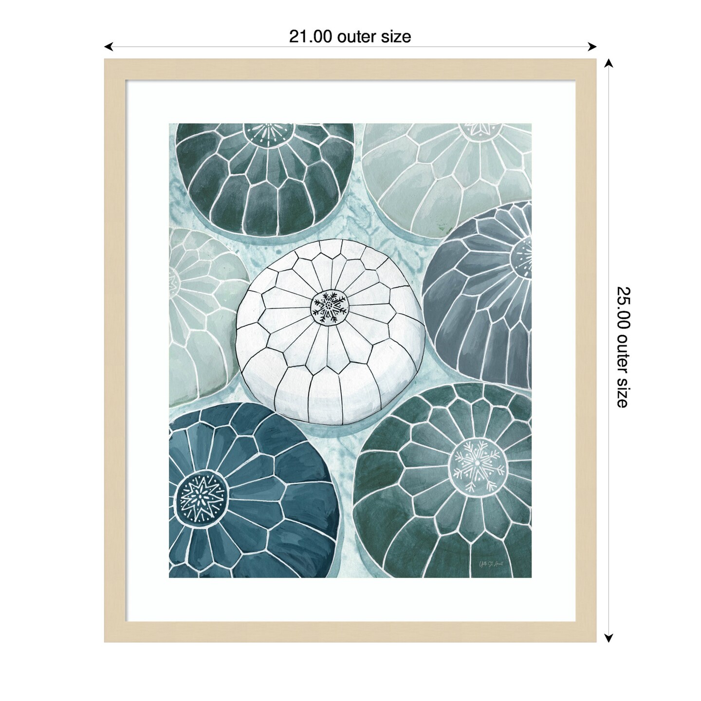 Moroccan Street Poufs by Yvette St. Wood Framed Wall Art Print