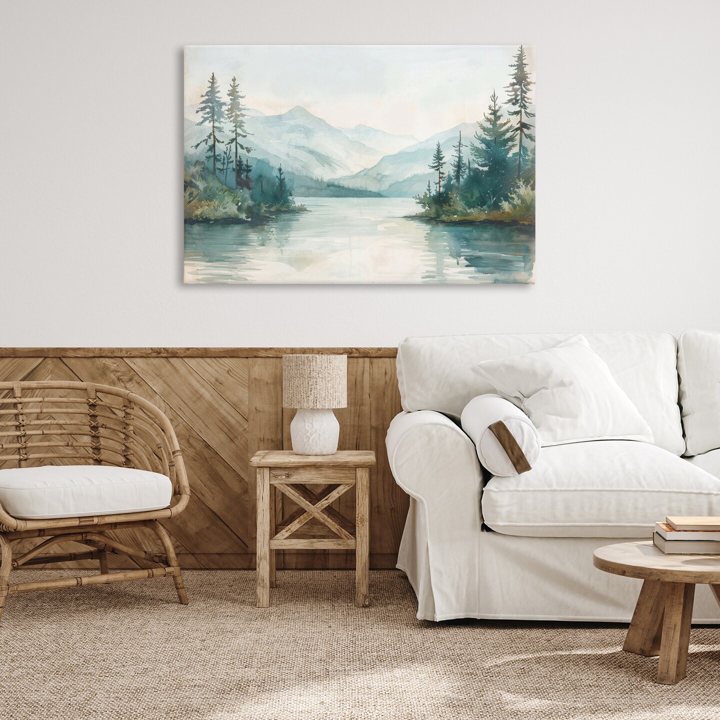 Stupell Industries Mountain Lake in Springtime Canvas Wall Art Design by LSR Design Studio